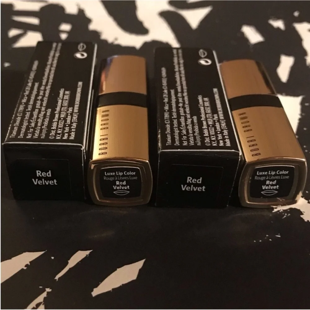Bobbi Brown Luxe Lip Color Duo in Red Velvet, Deluxe Travel Size 2 x 2.5 g